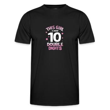 15e anniversaire Dix année de naissance Date de naissance Date de naissance - T-shirt sport Homme - noir - Devant - AI Model Male 178 dark (178cm)