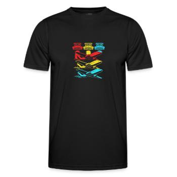 Contrôleur aérien - T-shirt sport Homme - noir - Devant - AI Model Male 178 dark (178cm)