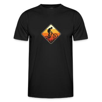 Mountain biking Mountain biking Mountain bikers - Men's Functional T-Shirt - black - Front - AI Model Male 178 dark (178cm)