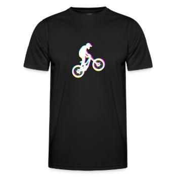 Mountain biking Mountain biking Mountain bikers - Men's Functional T-Shirt - black - Front - AI Model Male 178 dark (178cm)