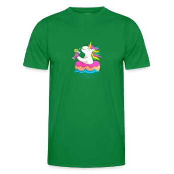 Fête à la piscine - T-shirt sport Homme - vert - Devant - AI Model Male 178 dark (178cm)