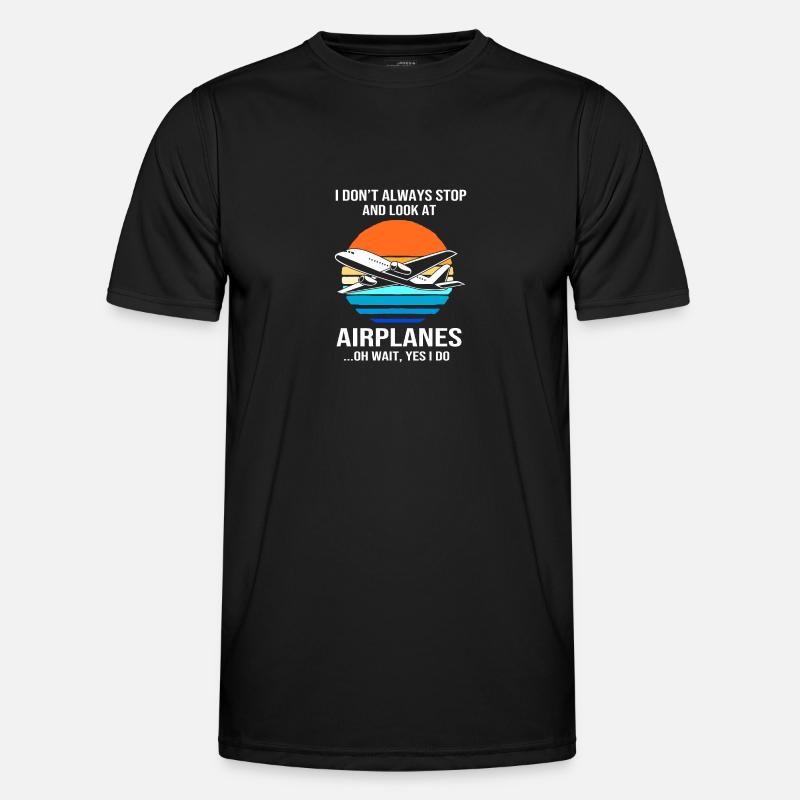 Pilot Flugzeug - Männer Funktions-T-Shirt - Schwarz