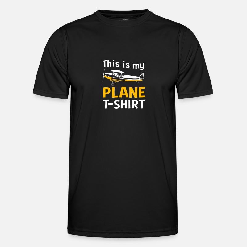 Pilot Flugzeug - Männer Funktions-T-Shirt - Schwarz
