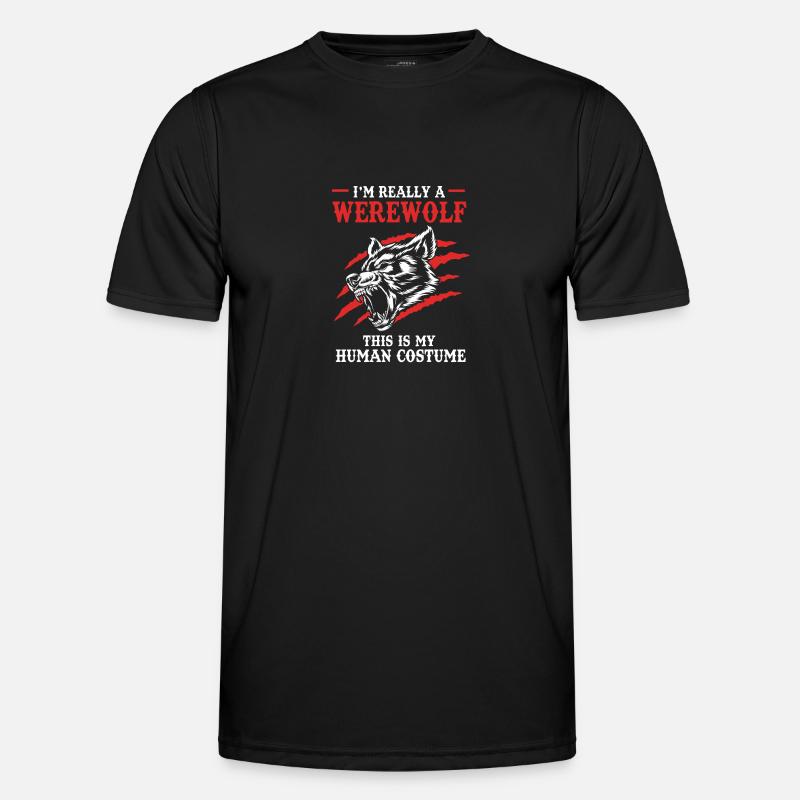Werwolf - Männer Funktions-T-Shirt - Schwarz