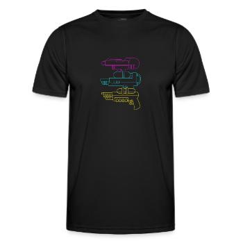 Water pistol - Men's Functional T-Shirt - black - Front - AI Model Male 178 dark (178cm)