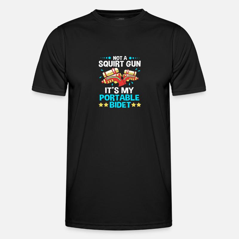 Wasserpistole - Männer Funktions-T-Shirt - Schwarz