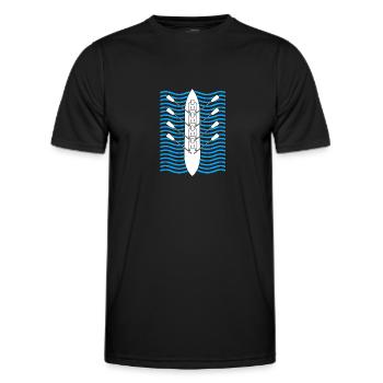 Ruderteam Rudern Ruder Ruderboot Ruderer - Männer Funktions-T-Shirt - Schwarz - Vorne - AI Model Male 178 dark (178cm)