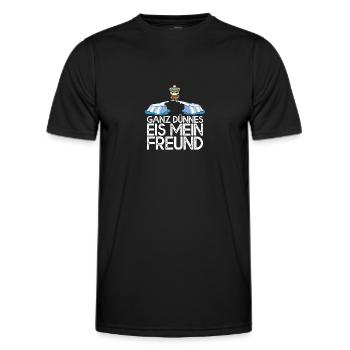 Ganz dünnes Eis mein Freund Hund auf Eisscholle - Männer Funktions-T-Shirt - Schwarz - Vorne - AI Model Male 178 dark (178cm)