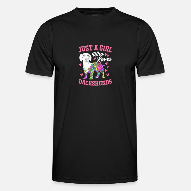 Dackel - Männer Funktions-T-Shirt - Schwarz