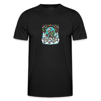 Katze Armee Skelett Dino Weihnachten T-Rex - Männer Funktions-T-Shirt - Schwarz - Vorne - AI Model Male 178 dark (178cm)
