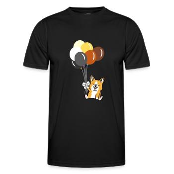 Corgi Ballon Gay Bear Pride - Männer Funktions-T-Shirt - Schwarz - Vorne - AI Model Male 178 dark (178cm)