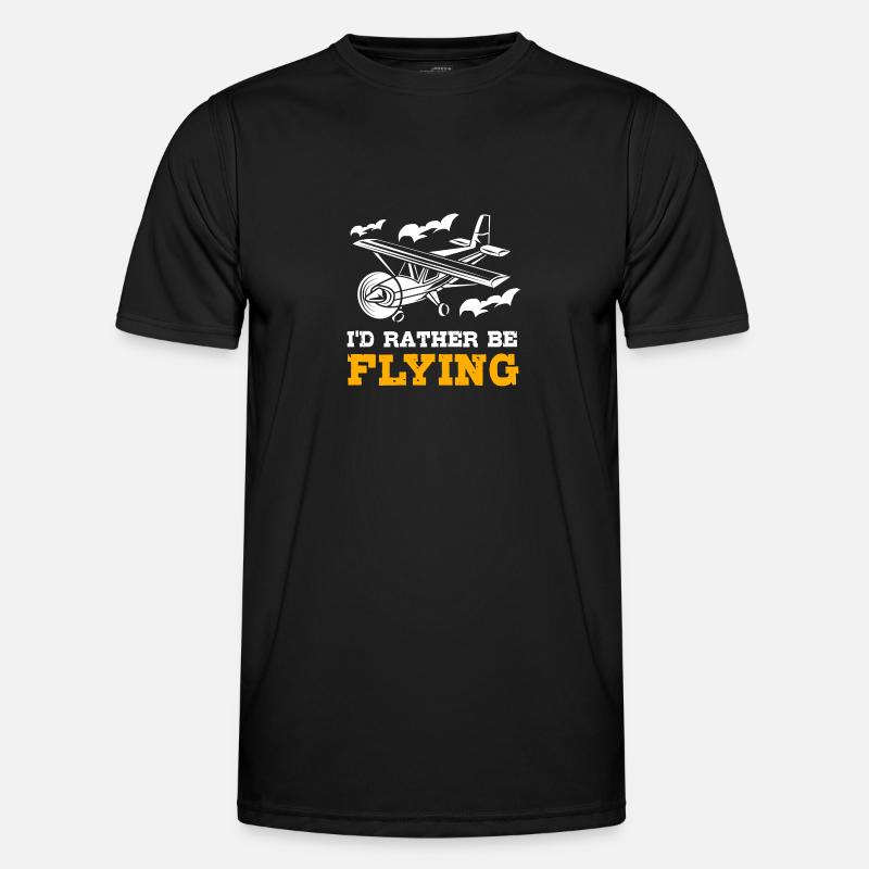 Pilot Flugzeug - Männer Funktions-T-Shirt - Schwarz