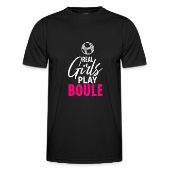 Pétanque Pétanque Pétanque Pétanque Femmes Femmes Filles - T-shirt sport Homme - noir - Devant - AI Model Male 178 dark (178cm)