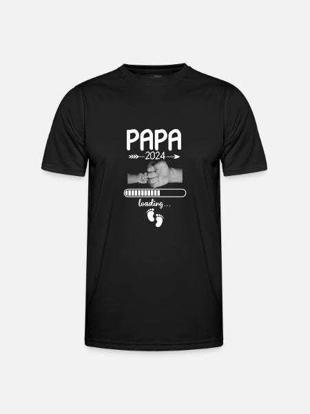 Papa 2024 Loading - Männer Funktions-T-Shirt - Schwarz