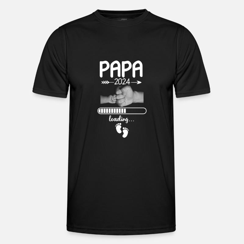 Papa 2024 Loading - Männer Funktions-T-Shirt - Schwarz