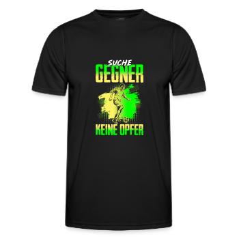 Fussballspieler Suche Gegner Keine Opfer - Männer Funktions-T-Shirt - Schwarz - Vorne - AI Model Male 178 dark (178cm)