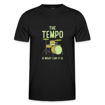 Drôle de batteur le tempo est ce que je dis c’est - T-shirt sport Homme - noir - Devant - AI Model Male 178 dark (178cm)