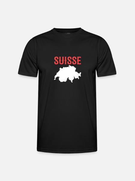 Schweiz Schweizer Schweizerdeutsch - Männer Funktions-T-Shirt - Schwarz