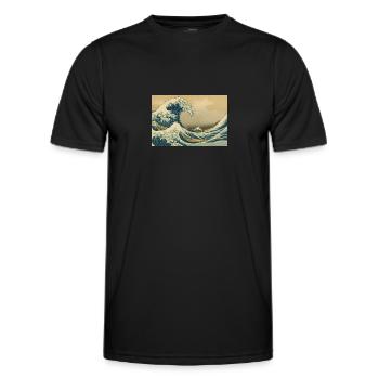 wave - Men's Functional T-Shirt - black - Front - AI Model Male 178 dark (178cm)