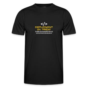 Deployment on Friday - Einfach nein! - Männer Funktions-T-Shirt - Schwarz - Vorne - AI Model Male 178 dark (178cm)