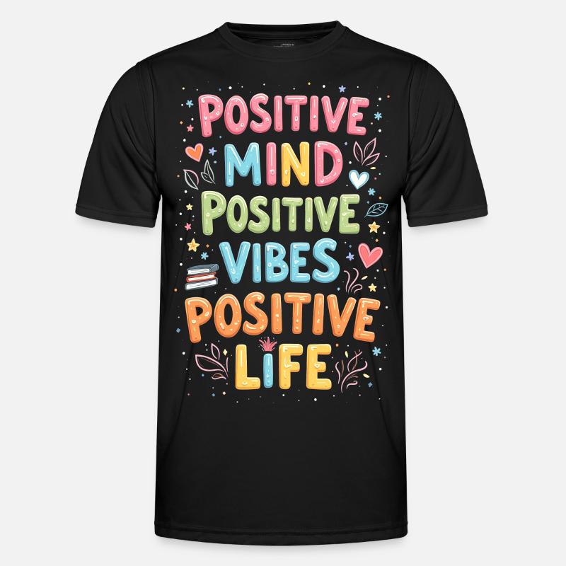 positivitet - Funksjons-T-skjorte for menn - svart