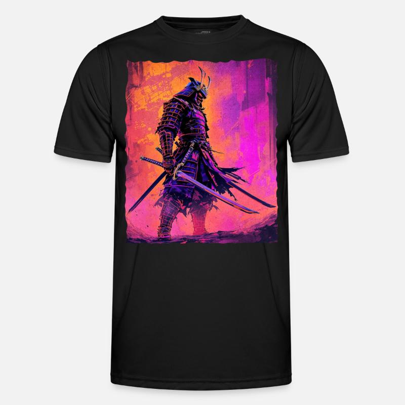 Samouraï Guerrier Honneur et Force Anime T-shirt sport Homme
