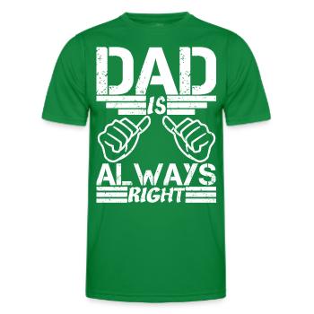 Papa a toujours raison - T-shirt sport Homme - vert - Devant - AI Model Male 178 dark (178cm)