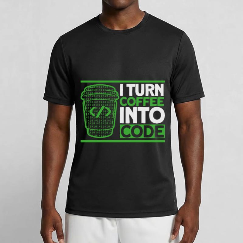 I Turn Coffee Into Code Software Developer Men's Functional T-Shirt