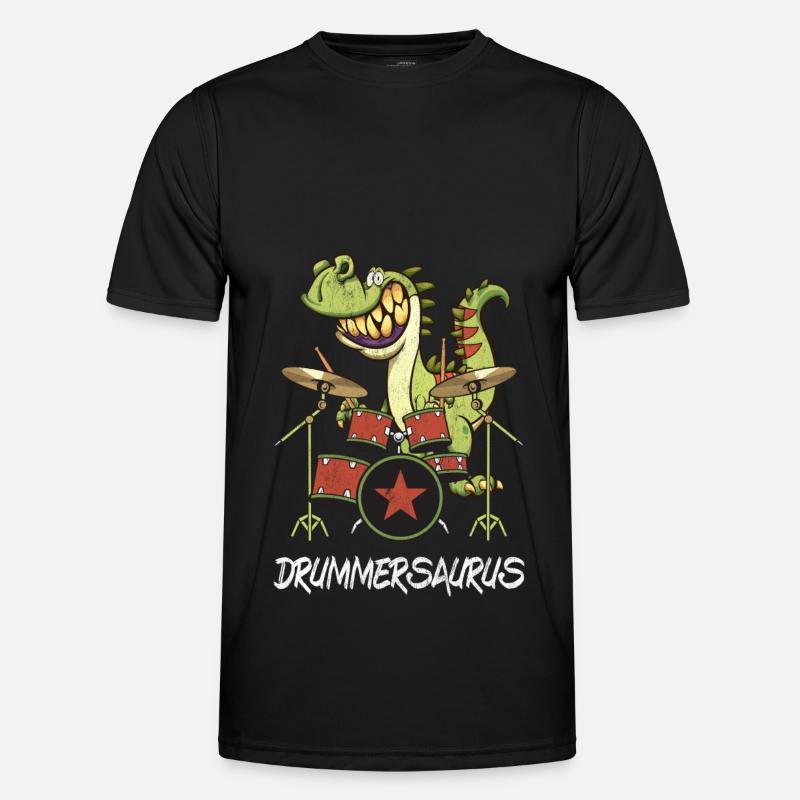 Drummersaurus Drummer TRex Schlagzeug Dinosaurier Männer Funktions-T-Shirt