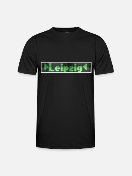 Leipzig LED Display Vert - T-shirt sport Homme - noir