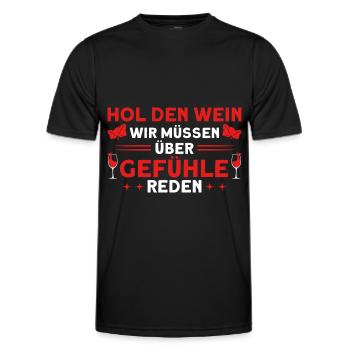 Wein Weinliebhaber Weintrinker Weinfest Geschenk - Männer Funktions-T-Shirt - Schwarz - Vorne - AI Model Male 178 dark (178cm)