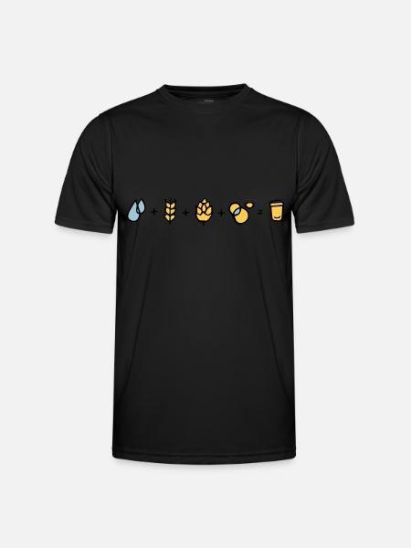 Bier Formel - Männer Funktions-T-Shirt - Schwarz