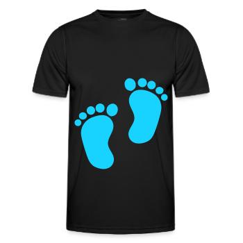 Pieds de bébé Garçon bleu - T-shirt sport Homme - noir - Devant - AI Model Male 178 dark (178cm)