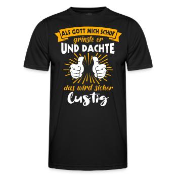 Gott Schuf Grinste Lustig - Männer Funktions-T-Shirt - Schwarz - Vorne - AI Model Male 178 dark (178cm)