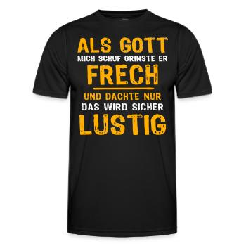 Gott Schuf Grinste Lustig - Männer Funktions-T-Shirt - Schwarz - Vorne - AI Model Male 178 dark (178cm)