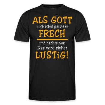 Lustig Sprüche Gott Grinste - Männer Funktions-T-Shirt - Schwarz - Vorne - AI Model Male 178 dark (178cm)