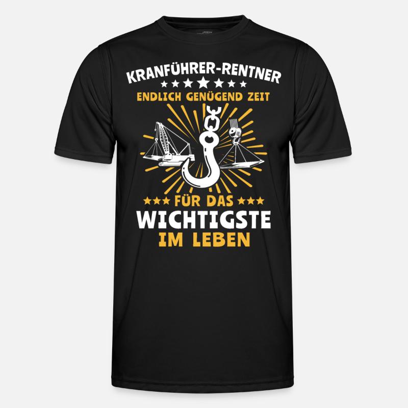 Kranführer Kran Kranfahrer - Männer Funktions-T-Shirt - Schwarz
