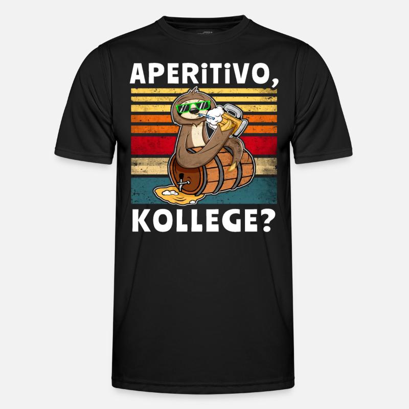 Bier Faultier Trinksprüche - Männer Funktions-T-Shirt - Schwarz