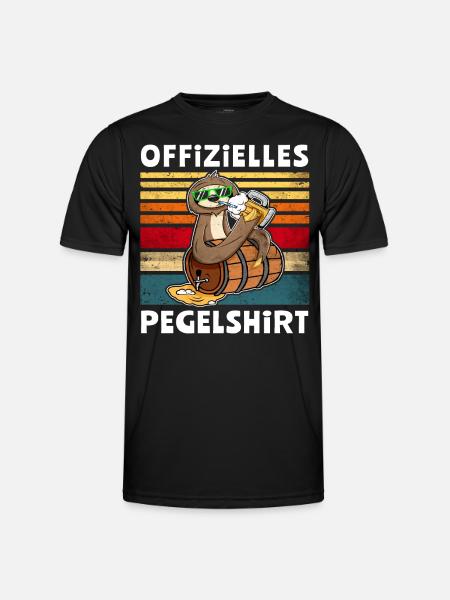 Bier Faultier Trinksprüche - Männer Funktions-T-Shirt - Schwarz