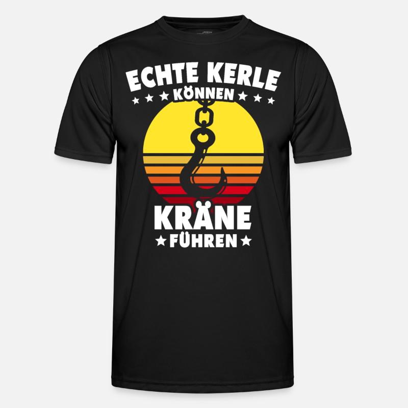Kranführer Kranfahrer Kran - Männer Funktions-T-Shirt - Schwarz