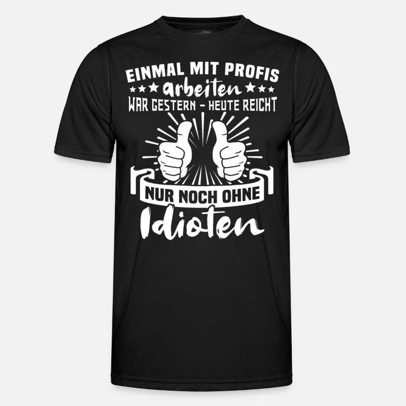 Profis Arbeiten Handwerker - Männer Funktions-T-Shirt - Schwarz