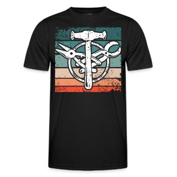 Signe de guilde Spengler Bauspengler - T-shirt sport Homme - noir - Devant - AI Model Male 178 dark (178cm)