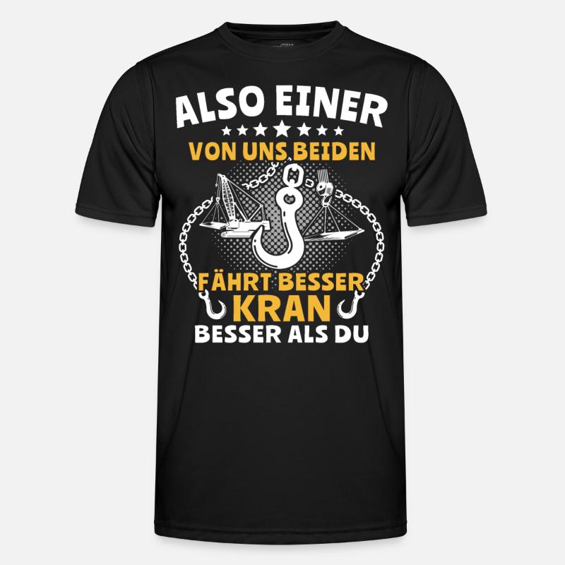 Kranführer Kran Kranfahrer - Männer Funktions-T-Shirt - Schwarz