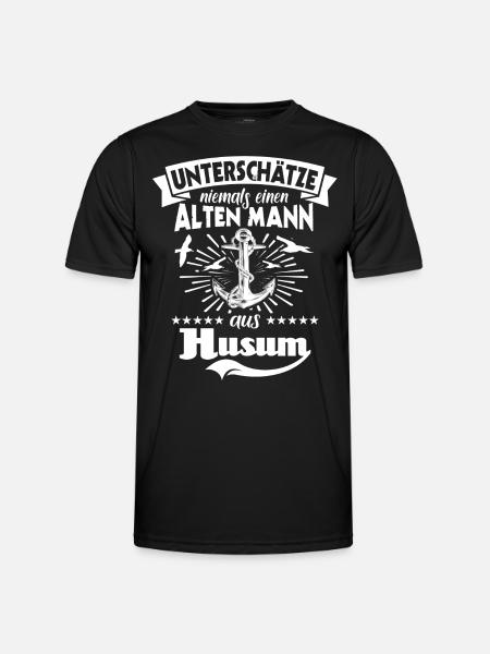Husum - Männer Funktions-T-Shirt - Schwarz