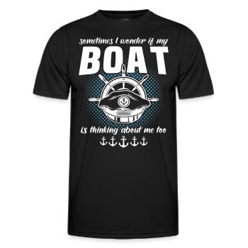Captain Boat Captain - Men's Functional T-Shirt - black - Front - AI Model Male 178 dark (178cm)