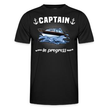 Captain Boat Captain - Men's Functional T-Shirt - black - Front - AI Model Male 178 dark (178cm)