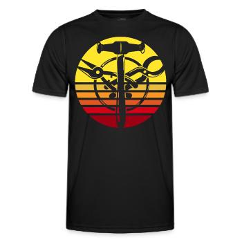 Guilde Spengler Motif Bauspengler - T-shirt sport Homme - noir - Devant - AI Model Male 178 dark (178cm)
