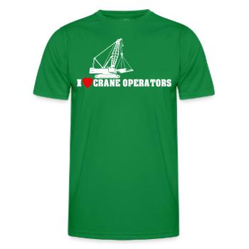Kranführer Liebe Kranfahrer Love Cranes - Männer Funktions-T-Shirt - Kelly Green - Vorne - AI Model Male 178 dark (178cm)