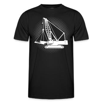 Grue Grue sur chenilles Grue grutier - T-shirt sport Homme - noir - Devant - AI Model Male 178 dark (178cm)