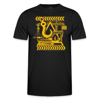 Grue Grue sur chenilles Grue grutier - T-shirt sport Homme - noir - Devant - AI Model Male 178 dark (178cm)
